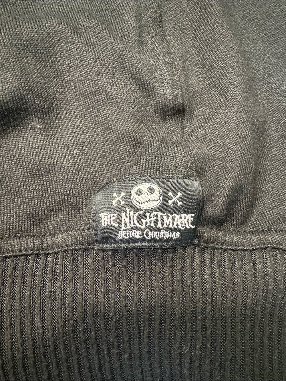 Disney Black Hooded Pullover Sleepwear Nightmare Before Chris Character Print - Picture 4 of 5